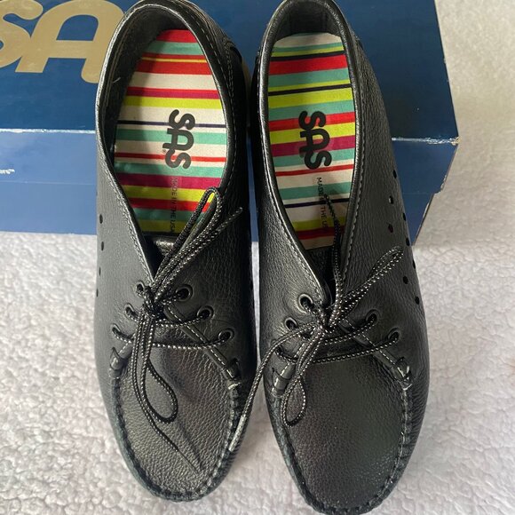 New SAS Black Breezy Lace-up Moccacin size 5.5 M - Picture 2 of 16